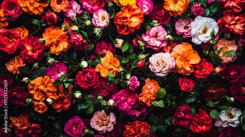 Elegant floral wall featuring red and white roses for weddings. 