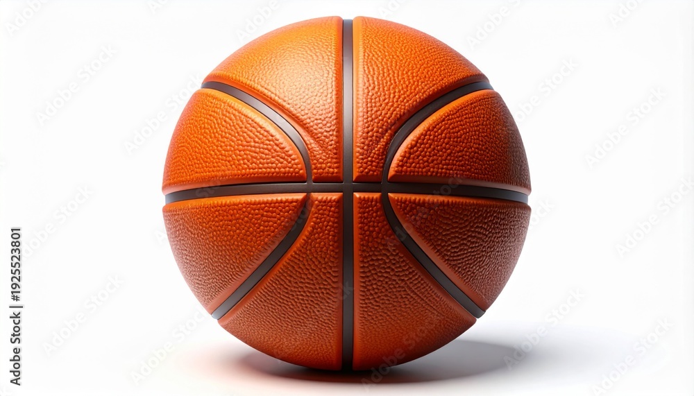 Fototapeta premium Close Up Orange Basketball on White Background with Soft Lighting