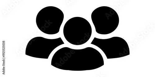 People icon vector group of persons symbol avatar for business management team in glyph pictogram illustration