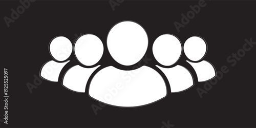 People icon vector group of persons symbol avatar for business management team in glyph pictogram illustration