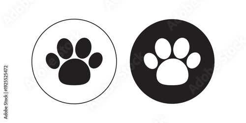 Paw icon set illustration. paw print sign and symbol.  cat paw.