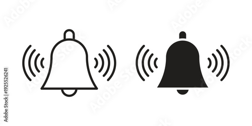 Bell ring icon vector isolated on white background. Simple icon set.