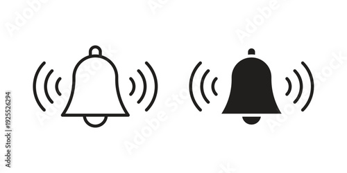 Bell ring icon vector isolated on white background. Simple icon set.