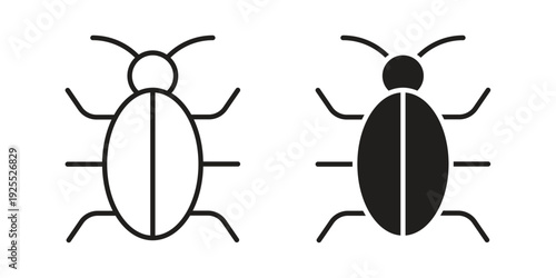 Bug icon vector isolated on white background. Simple icon set.