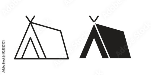 Camping icon vector isolated on white background. Simple icon set.
