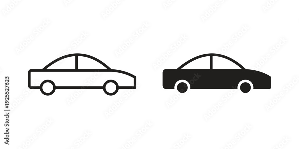 Fototapeta premium Car side view icon vector isolated on white background. Simple icon set.