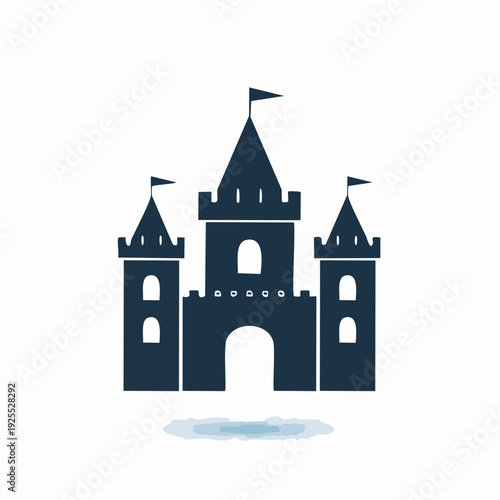 Majestic fantasy castle with towering turrets and waving flags, a symbol of historical charm and fairytale dreams