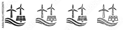 Sketch renewable resources icon design set
