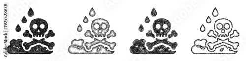 Sketch water pollution icon design set