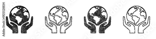 Sketch environmental protection icon design set