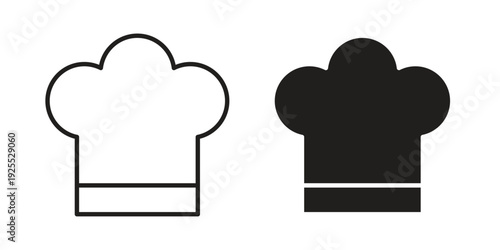 Chef hat icon vector isolated on white background. Simple icon set.