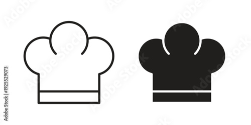 Chef hat icon vector isolated on white background. Simple icon set.