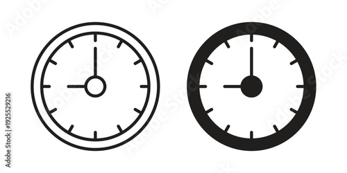 Clock nine icon vector isolated on white background. Simple icon set.
