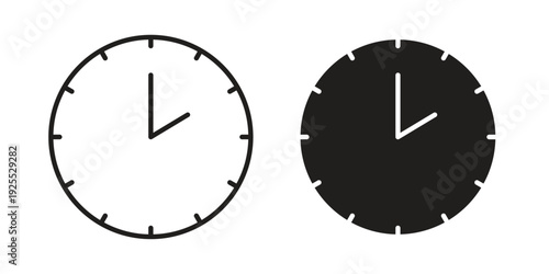 Clock two icon vector isolated on white background. Simple icon set.