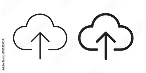 Cloud upload icon vector isolated on white background. Simple icon set.