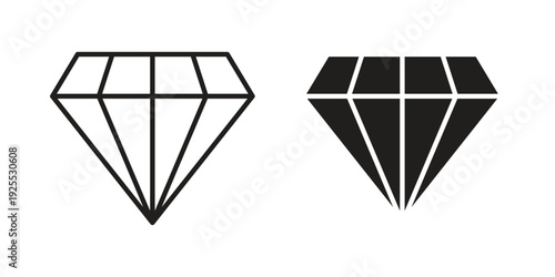 Diamond icon vector isolated on white background. Simple icon set.