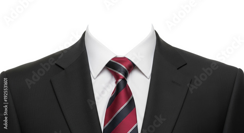 Professional Black Suit With Striped Tie And White Shirt