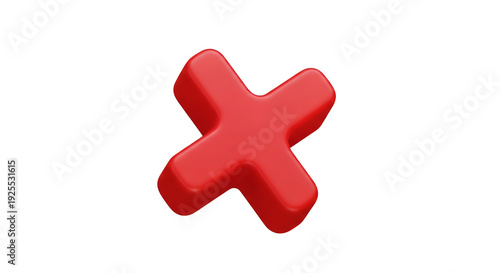 Red 3d X Mark Symbol For Error Delete Or Wrong Answer