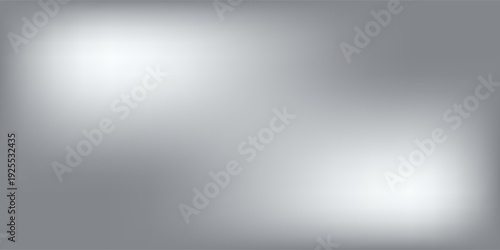 Silver foil background with metal mirror texture. Chrome gradient surface with light gloss. Vector aluminum grey sheet with reflection. Platinum