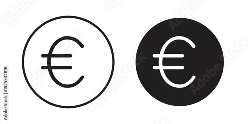 Euro icon vector isolated on white background. Simple icon set.