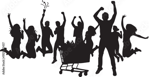 Black Friday Cashier Silhouette Vector