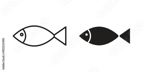 Fish icon vector isolated on white background. Simple icon set.