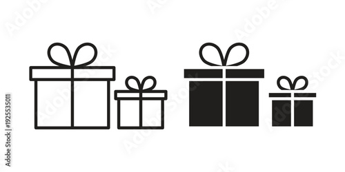 Gifts icon vector isolated on white background. Simple icon set.