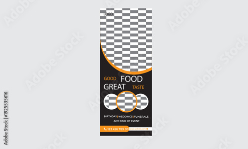 Corporate minimal restaurant food rollup banner design