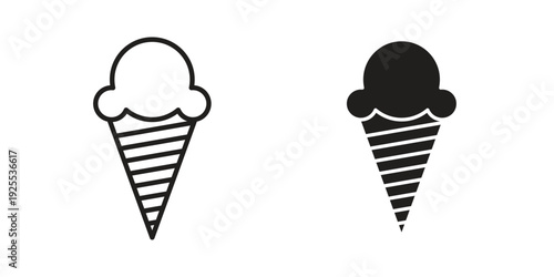 Ice cream icon vector isolated on white background. Simple icon set.