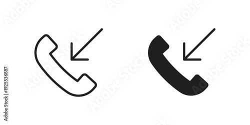 Incoming Call icon vector isolated on white background. Simple icon set.