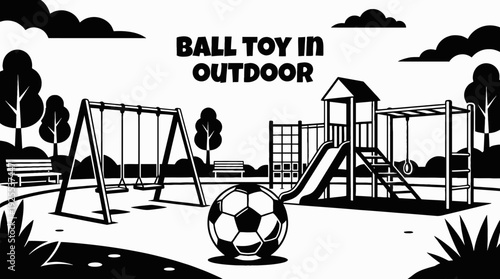 ball toy used in an outdoor playground representing active lifestyle physical activity healthy childhood and social play