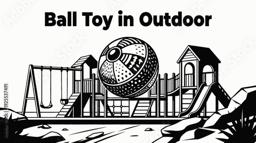 ball toy used in an outdoor playground representing active lifestyle physical activity healthy childhood and social play