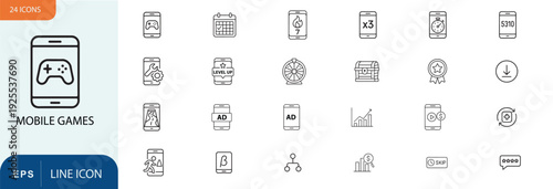 A blurry image of various icons and symbols on a white background