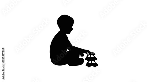 Child Playing with a Toy Car