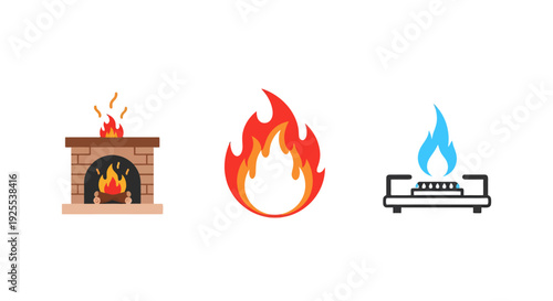 Vibrant stylized red and orange flame icon depicting a dynamic upwardflickering fire shape.