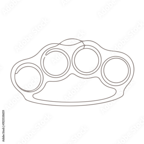 Brass Knuckles Vector Illustration Metallic Knuckle Duster Weapon Icon Design. Realistic Brass Knuckles Isolated on White - Professional Vector Weapon Graphic. Knuckle Dusters Vector Art