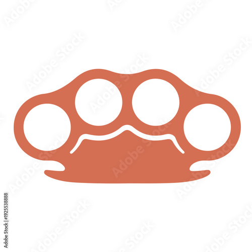 Brass Knuckles Vector Illustration Metallic Knuckle Duster Weapon Icon Design. Realistic Brass Knuckles Isolated on White - Professional Vector Weapon Graphic. Knuckle Dusters Vector Art