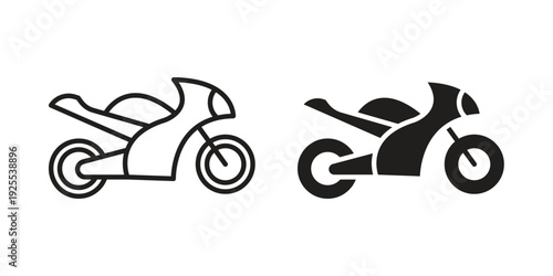 Motorcycle icon vector isolated on white background. Simple icon set.