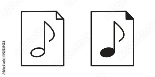 Music File icon vector isolated on white background. Simple icon set.