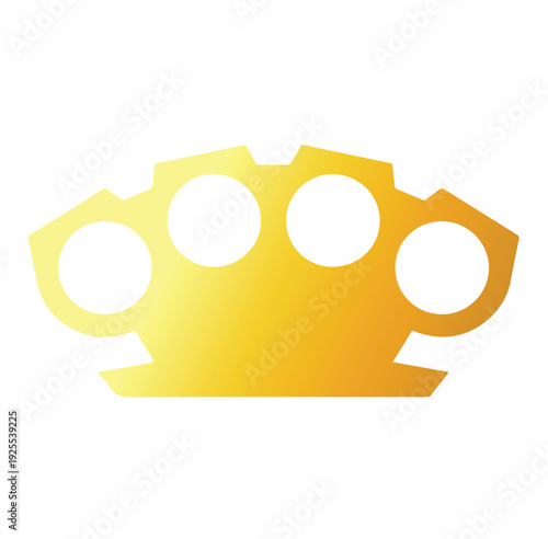 Brass Knuckles Vector Illustration Metallic Knuckle Duster Weapon Icon Design. Realistic Brass Knuckles Isolated on White - Professional Vector Weapon Graphic. Knuckle Dusters Vector Art
