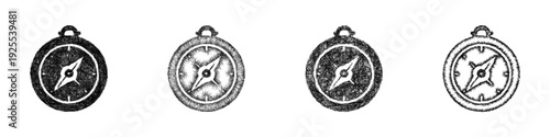 Sketch compass icon design set