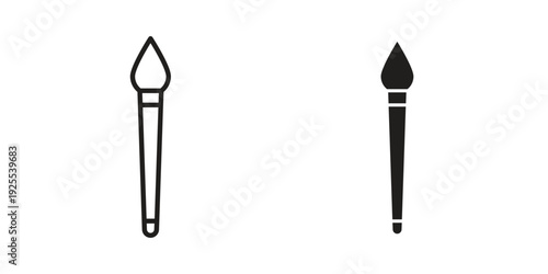 Paint brush icon vector isolated on white background. Simple icon set.