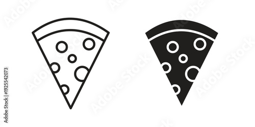 Pizza slice icon vector isolated on white background. Simple icon set.