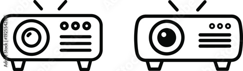 Vintage radio illustration with two classic devices side by side