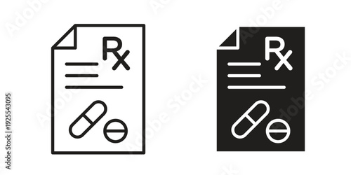 RX icon vector isolated on white background. Simple icon set.