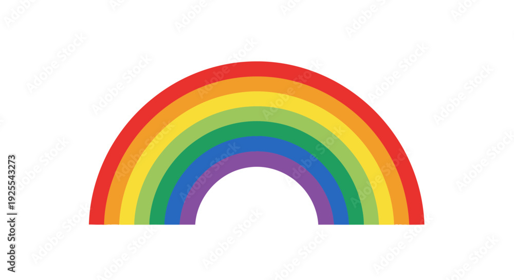 Fototapeta premium Vibrant rainbow illustration on white background for diverse visual concepts