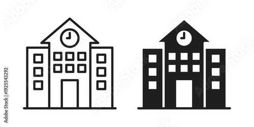 school icon vector isolated on white background. Simple icon set.