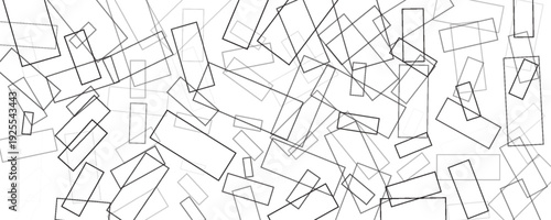 Waved cubes outlined, overlapping in computer generated monochrome pattern