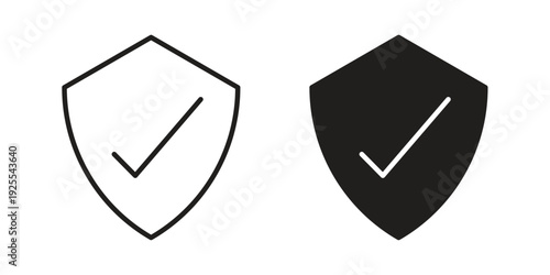 Shield check icon vector isolated on white background. Simple icon set.