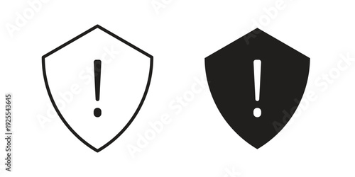 Shield exclamation icon vector isolated on white background. Simple icon set.